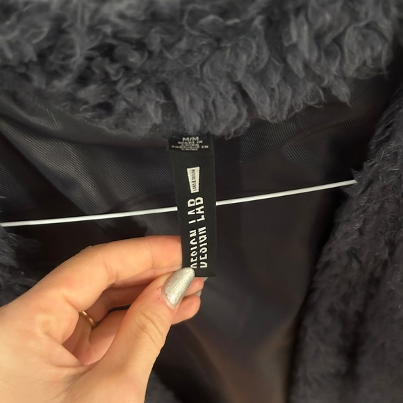 Design Lab Navy Faux Fur Vest - Picture 2 of 3